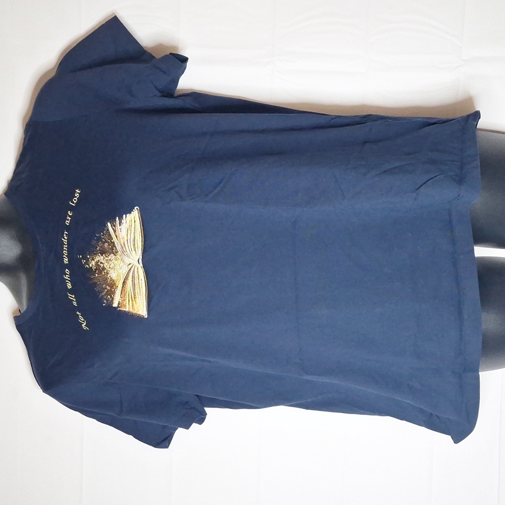 Women's Lands' End 100% Cotton Navy Tee